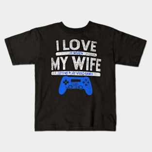 Mens I Love It When My Lets Me Play Video Games Kids T-Shirt